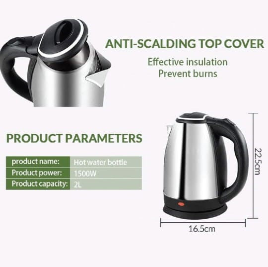 Stainless Steel 2L Electric Kettle  Perfect for Home & Office