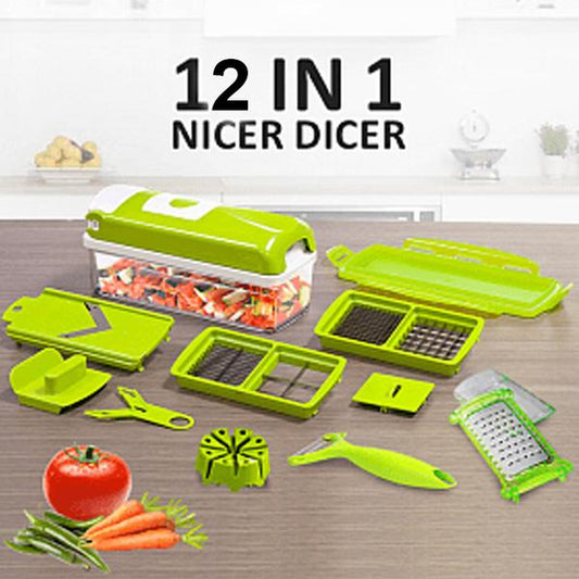 12 PCS NICER DICER - FRUIT & VEGETABLE CUTTER