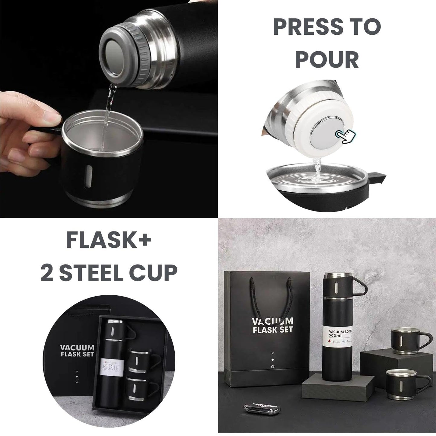 Stainless Steel Vacuum Thermal Flask Set 500 ML