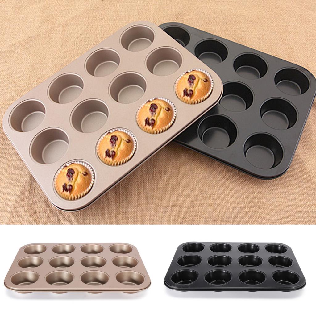 6/12 Cups Muffin Pan Set Bakeware Non-Stick Cupcake Baking Pan Mold for Cakes