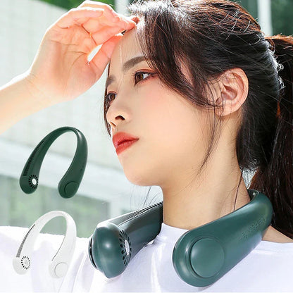 New Portable Neck Fan,Foldable Hands Free Bladeless Neck Fan, Wearable Cooling Neck Fan Perfect for Travel, Sports