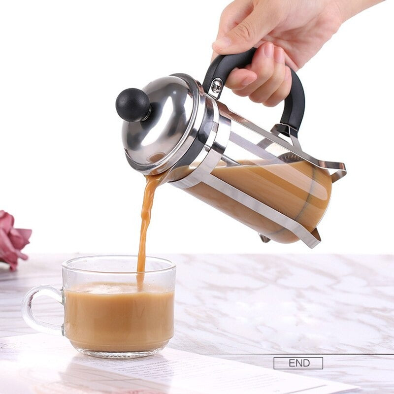 Stainless Steel Glass French Press Coffee Tea Maker 350/600 ml