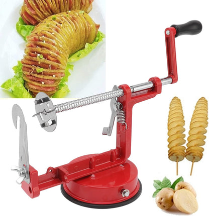 Amazing manual Red Stainless Steel Twisted Potato apple slicer