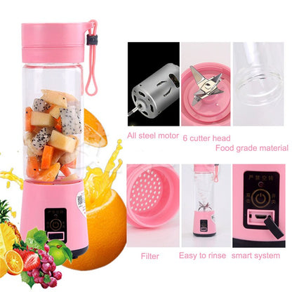 Mini Portable Electric Blender Juicer Cup USB Rechargeable Mixer 380ml