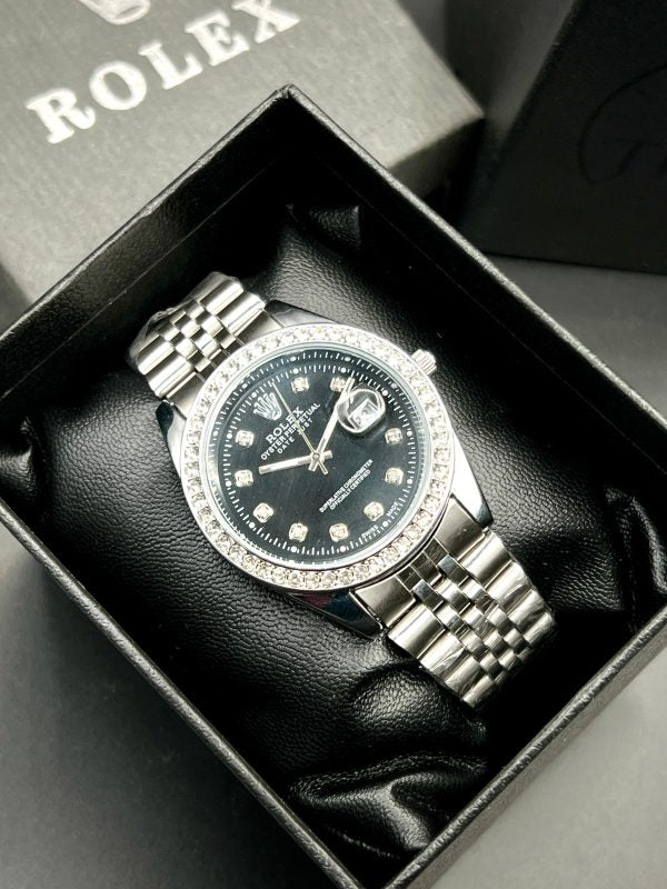 Rolex Quartz Stylish Stone Watch