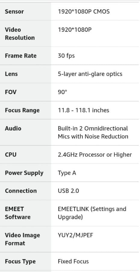 C960 Emeet 1080p Webcam