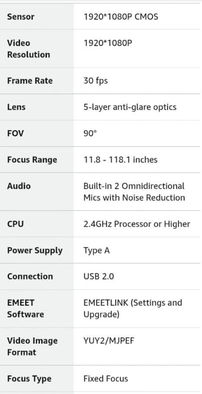 C960 Emeet 1080p Webcam