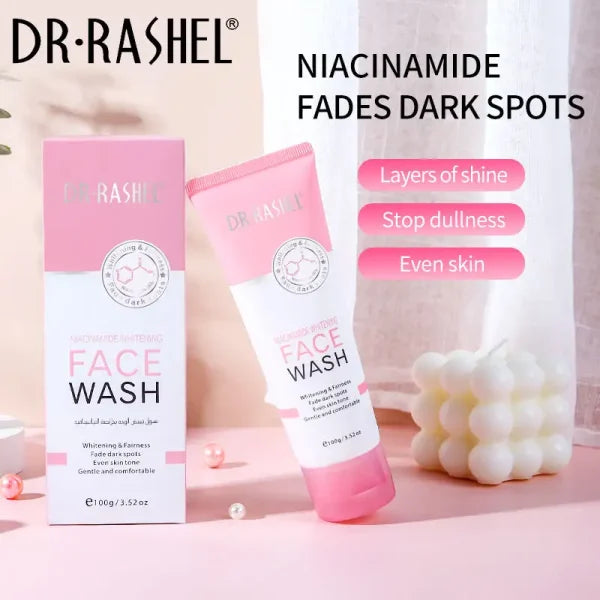 Dr Rashel Niacinamide Whitening Fade Dark Spots Face Wash | Brightening Lightening Facial Clean, 100g