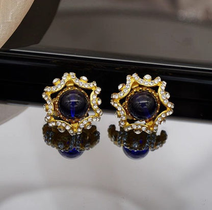 Imported Dual-toned Radiant Stud Earrings – A Fusion Of Elegance And Glam