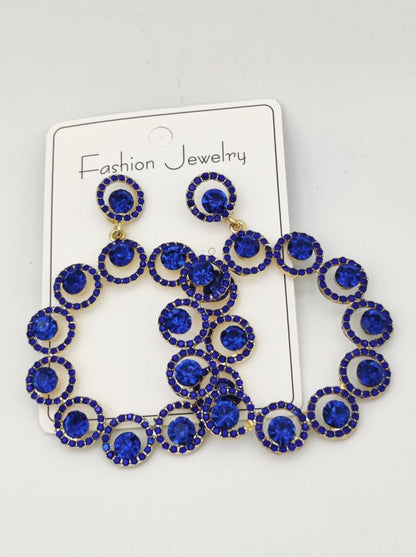 Imported Gleaming Sapphire Circle Earrings – Bold & Elegant Lightweight & Comfortable For All-day Wear.