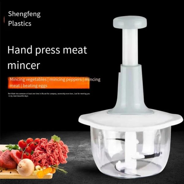 Manual Hand Operated 2000 Ml Litter Chopper Pump Action With Free 3 Blades Food Processor Portable Container And Easy To Clean Kitchen Gadget. (random Color)