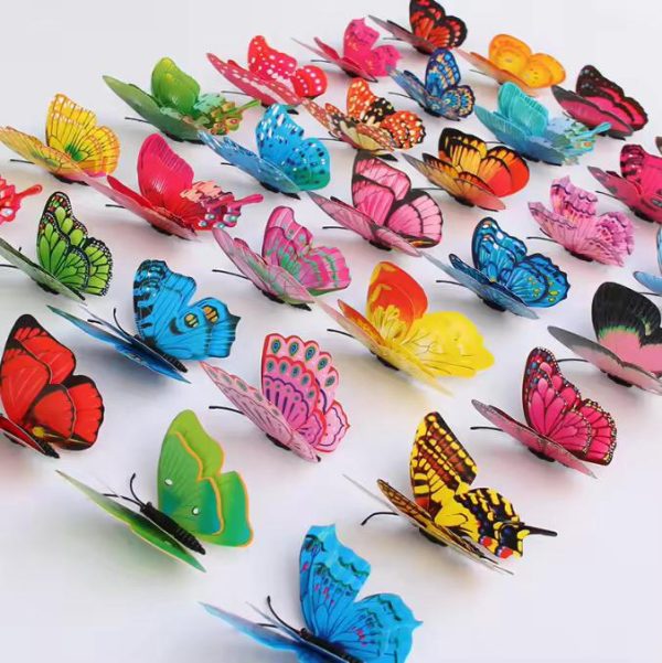 Pack Of 12 3d Simulation Butterfly Fridge Magnet Decoration Craft Buterfly Magnets Butterfly Picks Ornaments Wall Decor (random Design)