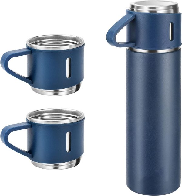 Stainless Steel Vacuum Flask Set Vacuum Insulated Bottle Gift Set Office Business Style Coffee Mug Thermos Bottle Portable Flask 500ml (random Color)