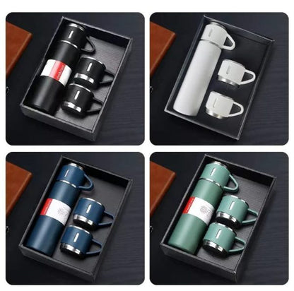 Stainless Steel Vacuum Flask Set Vacuum Insulated Bottle Gift Set Office Business Style Coffee Mug Thermos Bottle Portable Flask 500ml (random Color)